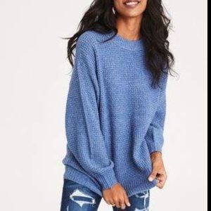 American Eagle Cloudspun Crew Neck Sweater Blue